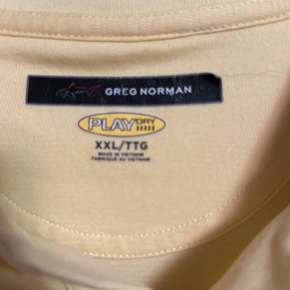 Yellow Men’s XXL Greg Norman Play Dry short sleeve collared shirt - Picture 3 of 4